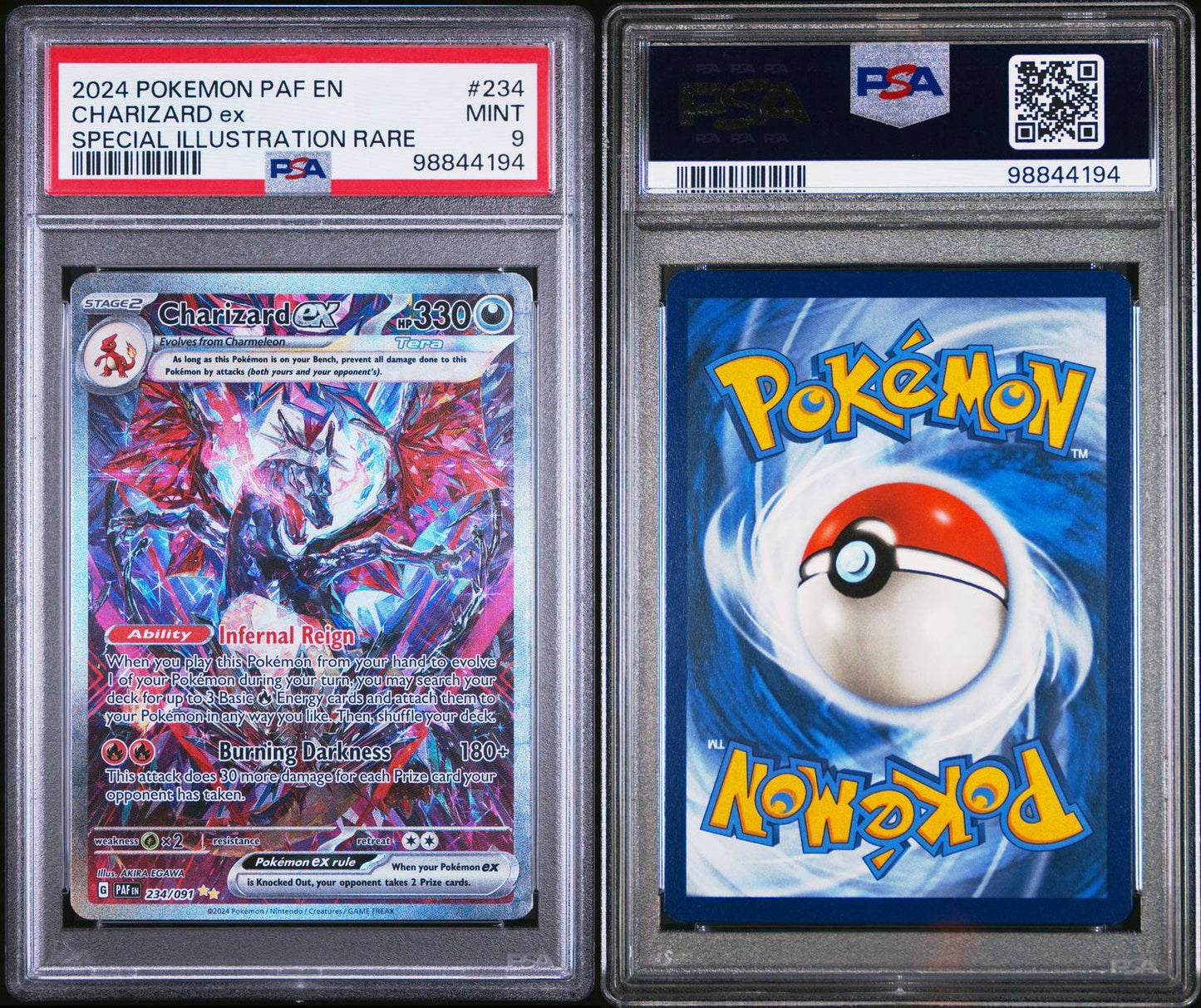 PSA MINT 9 - POKEMON PAF EN-PALDEAN FATES - CHARIZARD ex # 234 - SPECIAL ILLUSTRATION RARE