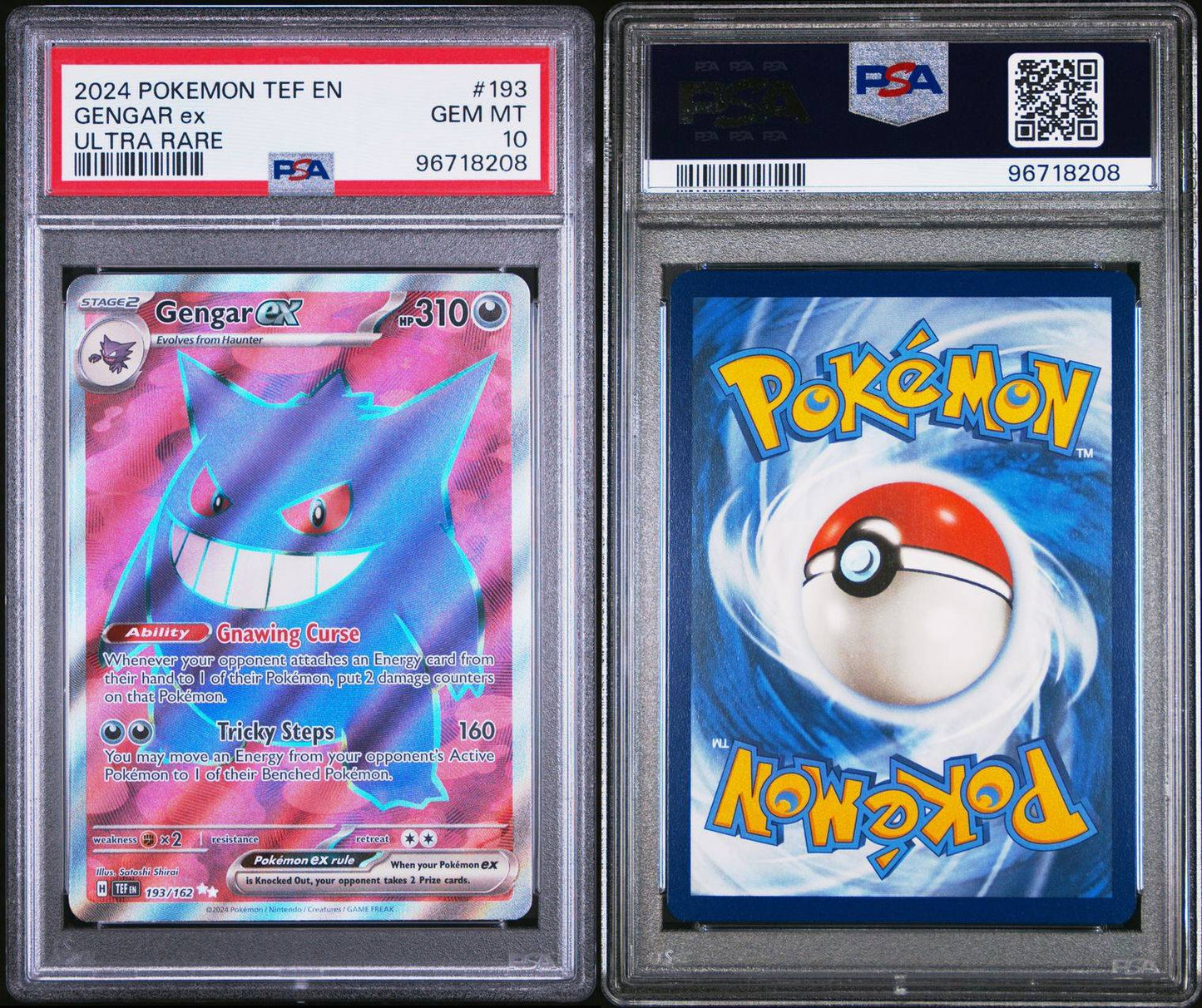 PSA 10 - POKEMON TEF EN-TEMPORAL FORCES - GEM MT - GENGAR EX - # 193