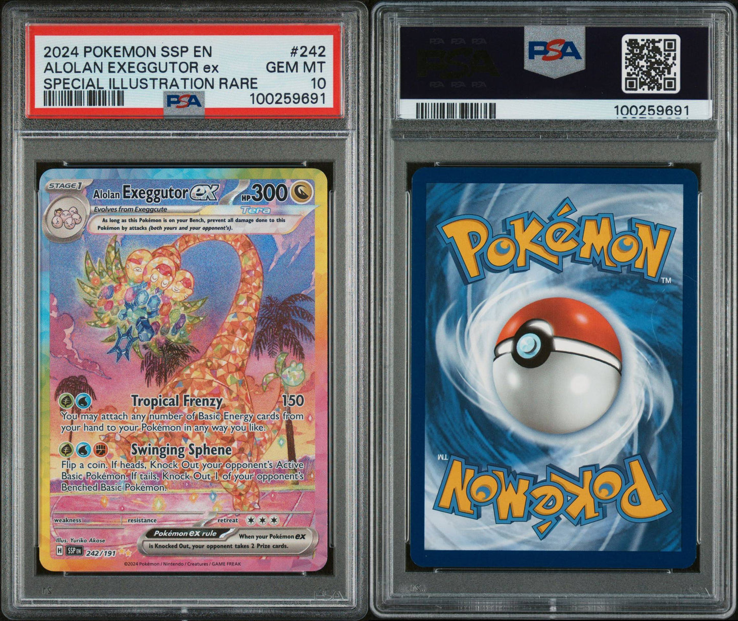PSA GEM MINT 10 - 2024 POKEMON SSP EN-SURGING SPARKS SPECIAL ILLUSTRATION RARE ALOLAN EXEGGUTOR ex #242