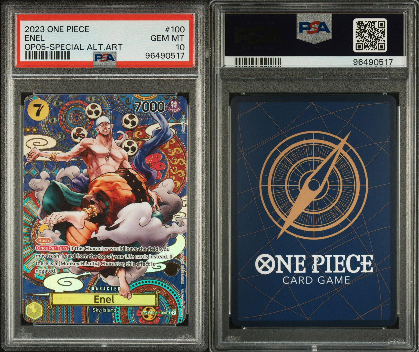 PSA 10 - 2023 ONE PIECE AWAKENING OF THE NEW ERA 100 ENEL SPECIAL ALTERNATE ART