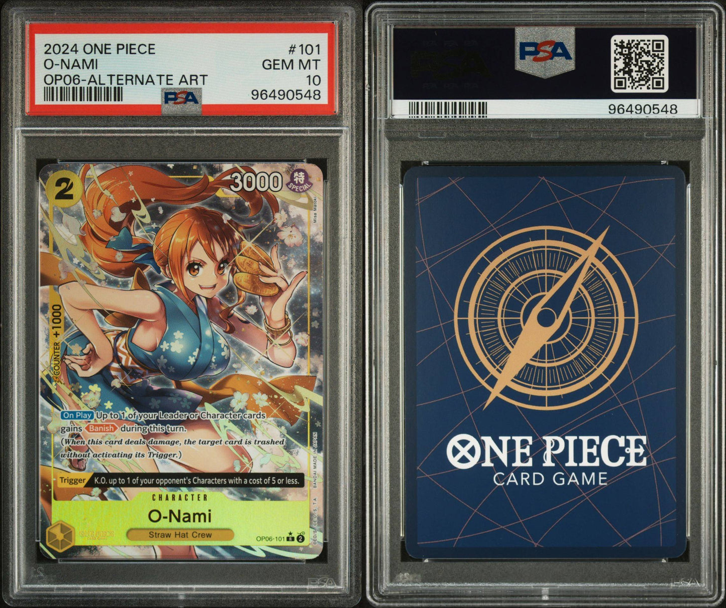 PSA 10 - 2024 ONE PIECE WINGS OF THE CAPTAIN 101 O-NAMI ALTERNATE ART