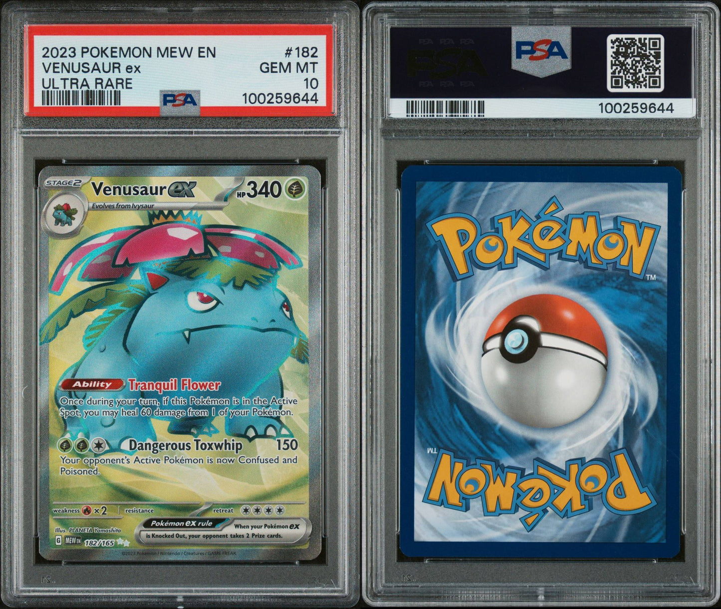 PSA GEM MINT 10 - 2023 POKEMON MEW EN-151 ULTRA RARE VENUSAUR ex #182