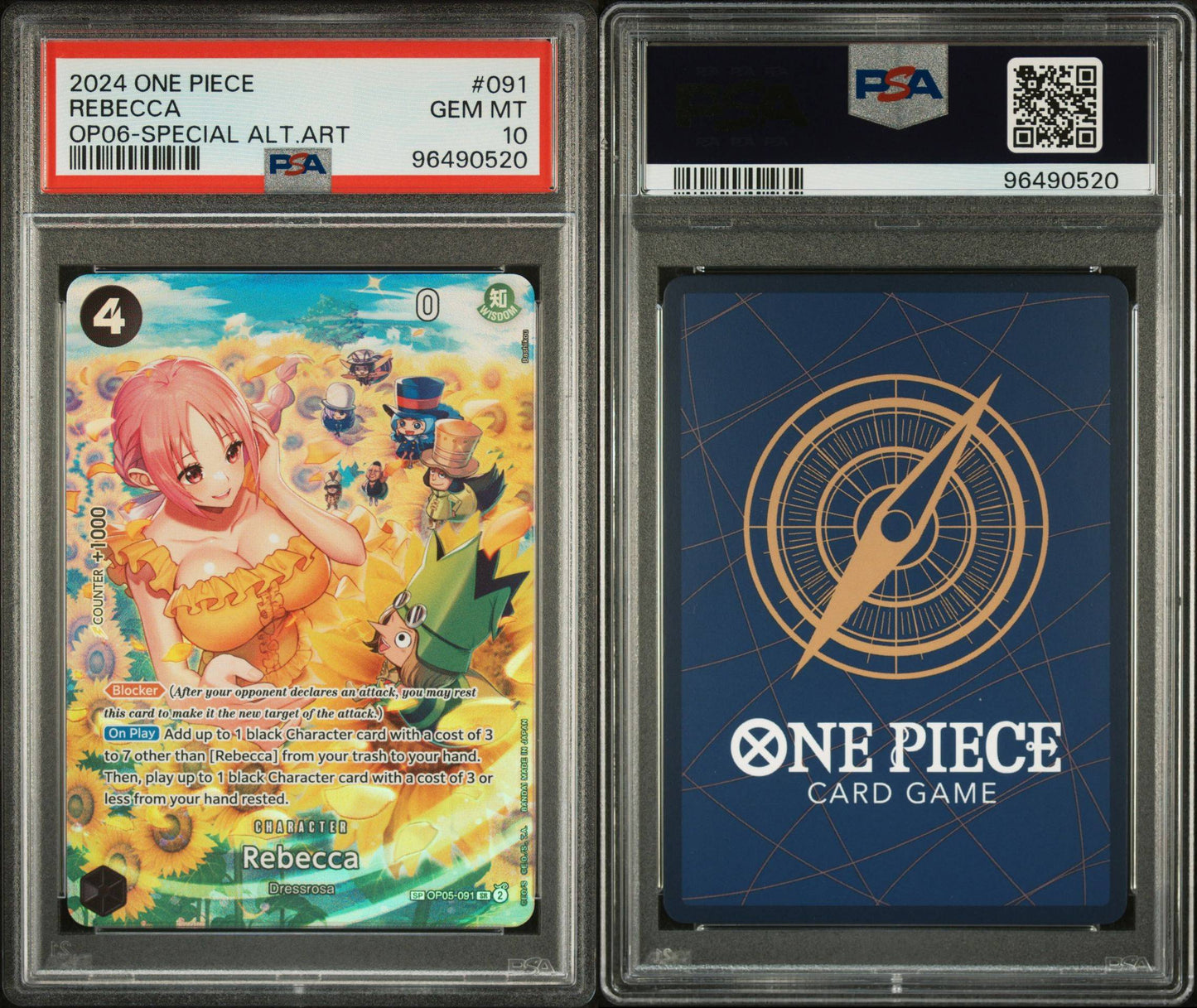 PSA 10 - 2024 ONE PIECE WINGS OF THE CAPTAIN 091 REBECCA SPECIAL ALTERNATE ART