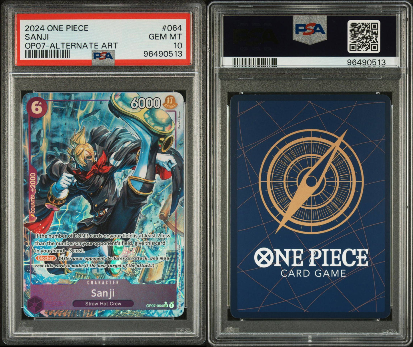 PSA 10 - 2024 ONE PIECE 500 YEARS IN THE FUTURE 064 SANJI ALTERNATE ART