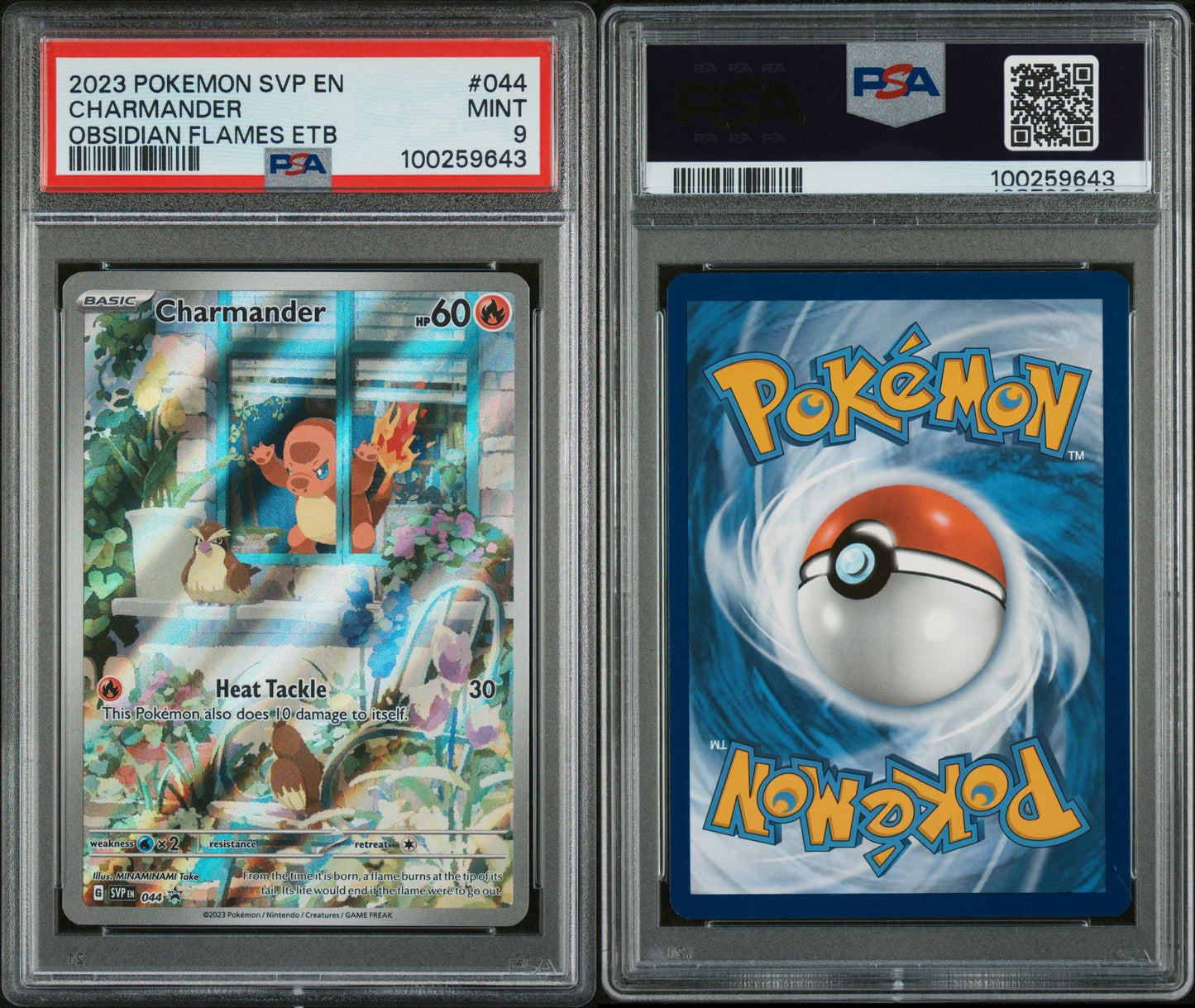 PSA MINT 9 - 2023 POKEMON SVP EN-SV BLACK STAR PROMO OBSIDIAN FLAMES ETB CHARMANDER #044
