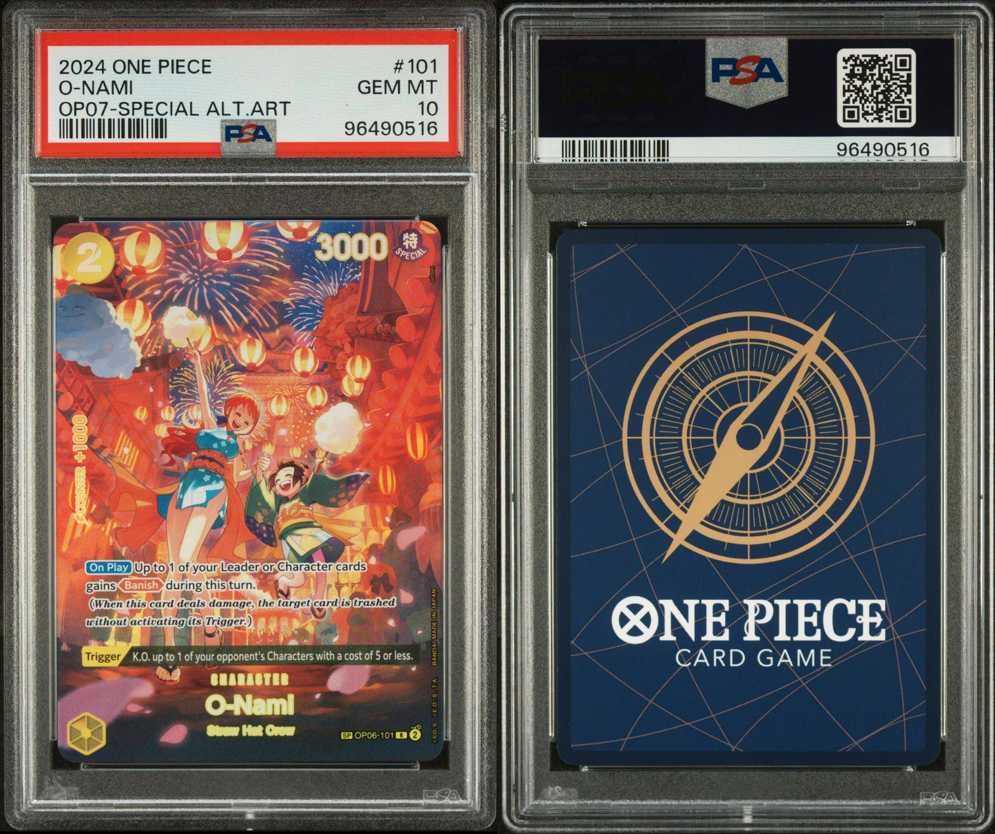 PSA 10 - 2024 ONE PIECE 500 YEARS IN THE FUTURE 101 O-NAMI SPECIAL ALTERNATE ART