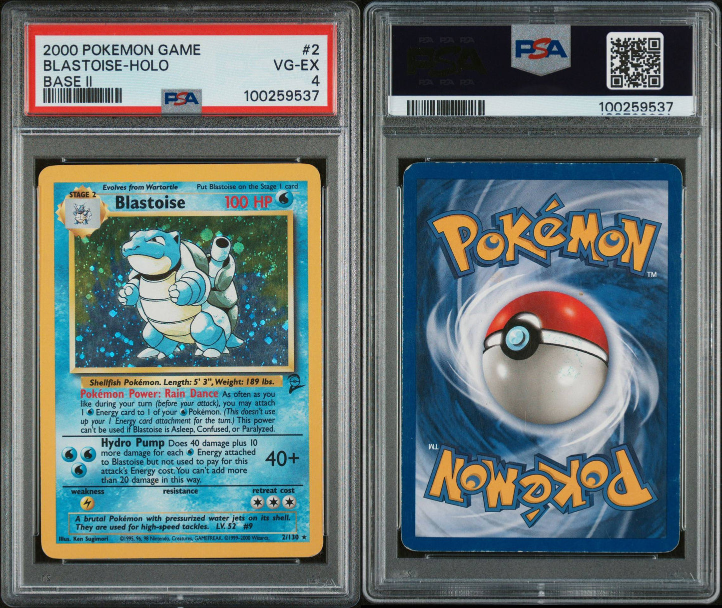 PSA VG-EX 4 - 2000 POKEMON GAME BASE IIBLASTOISE-HOLO #2