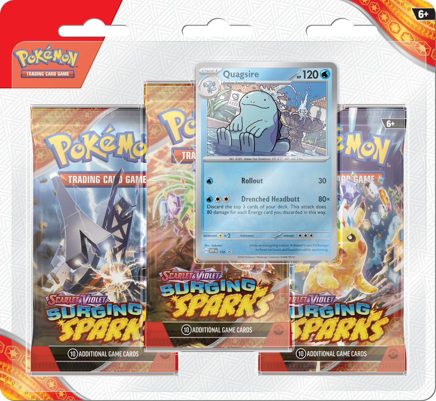 Pokemon SV8 Surging Sparks 3pk Blister - Quagsire