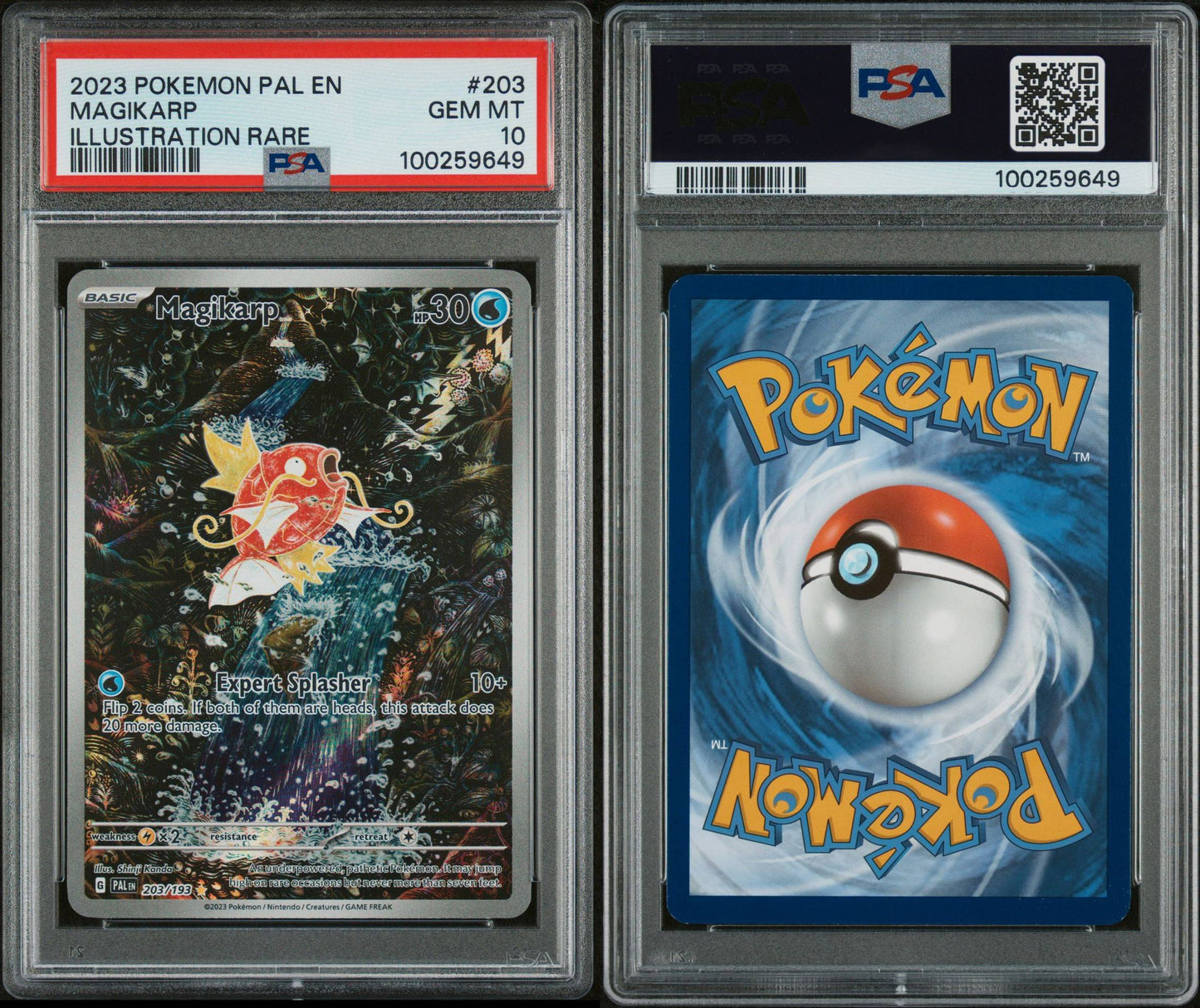 PSA GEM MINT 10 - 2023 POKEMON PAL EN-PALDEA EVOLVED ILLUSTRATION RARE MAGIKARP #203