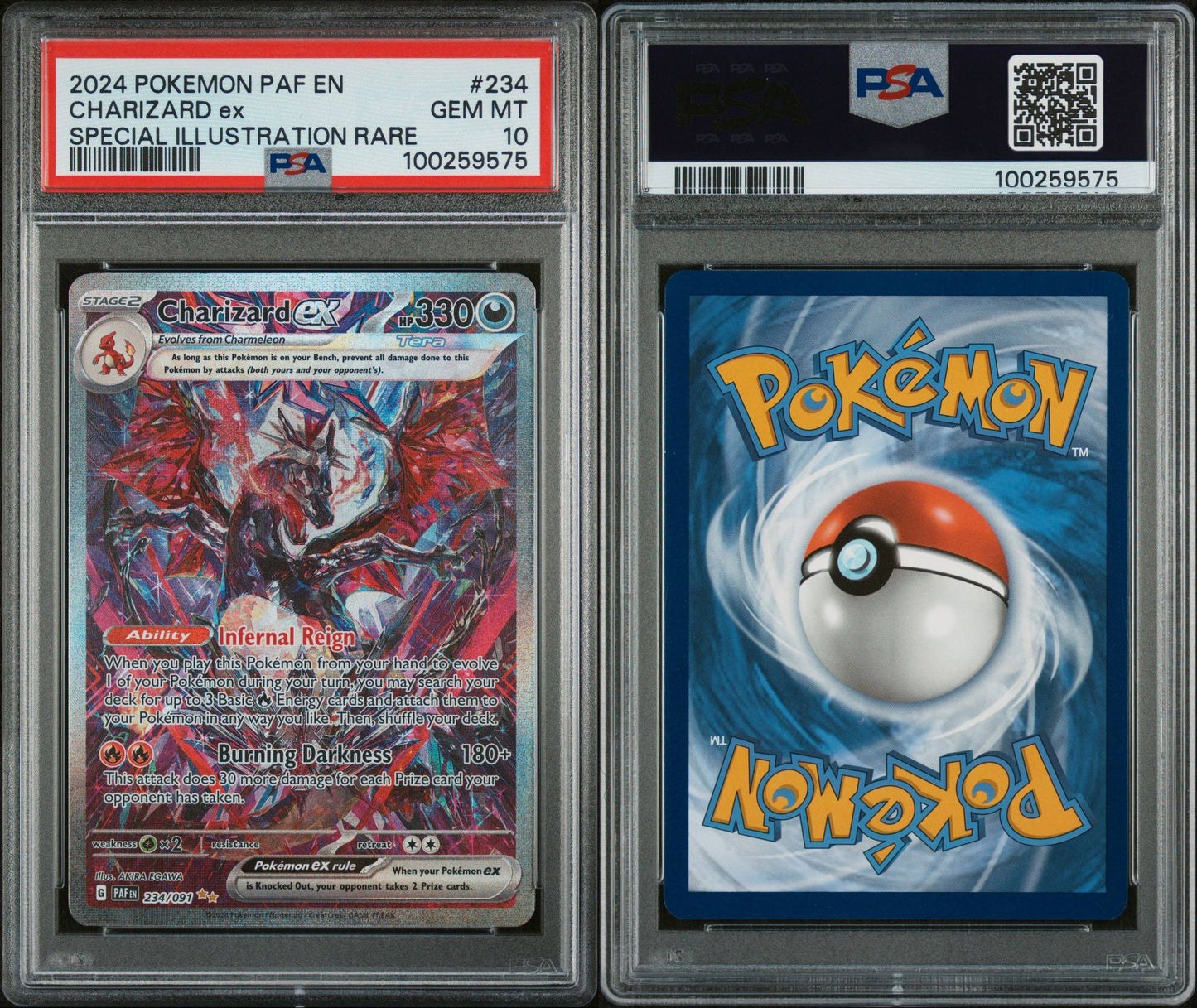 PSA GEM MINT 10 - 2024 POKEMON PAF EN-PALDEAN FATES SPECIAL ILLUSTRATION RARE CHARIZARD ex #234