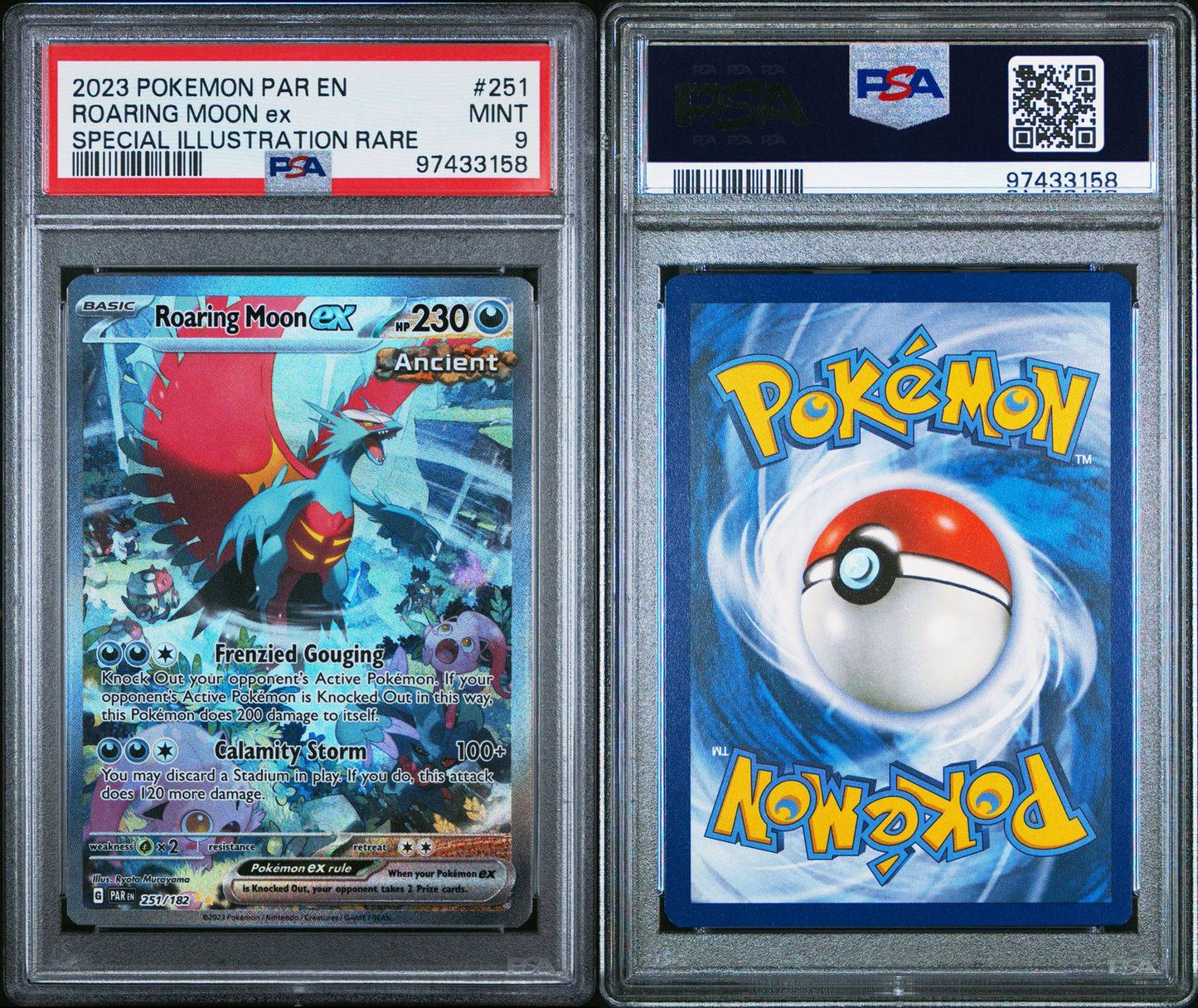 PSA 9 - POKEMON PAR EN-PARADOX RIFT - MNT - ROARING MOON ex - #251