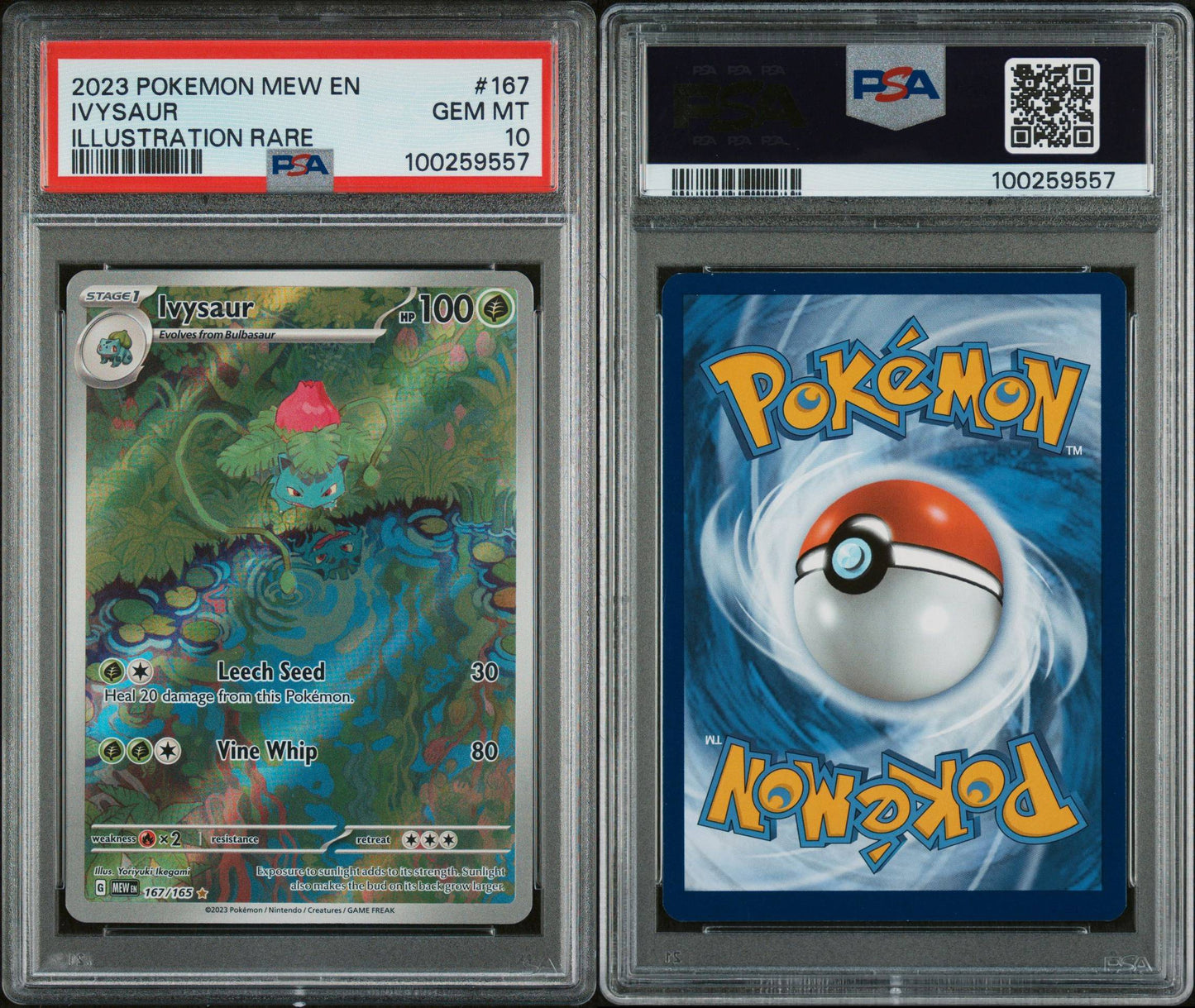 PSA GEM MINT 10 - 2023 POKEMON MEW EN-151 ILLUSTRATION RARE IVYSAUR #167