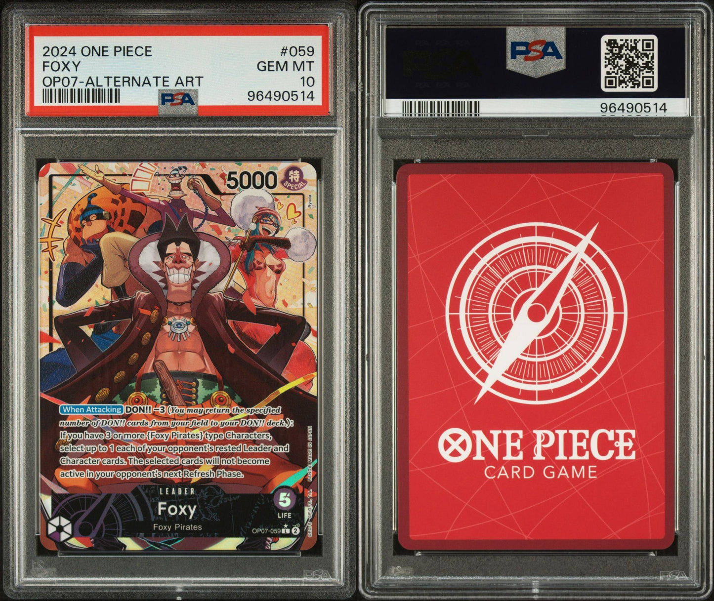 PSA 10 - 2024 ONE PIECE 500 YEARS IN THE FUTURE 059 FOXY ALTERNATE ART