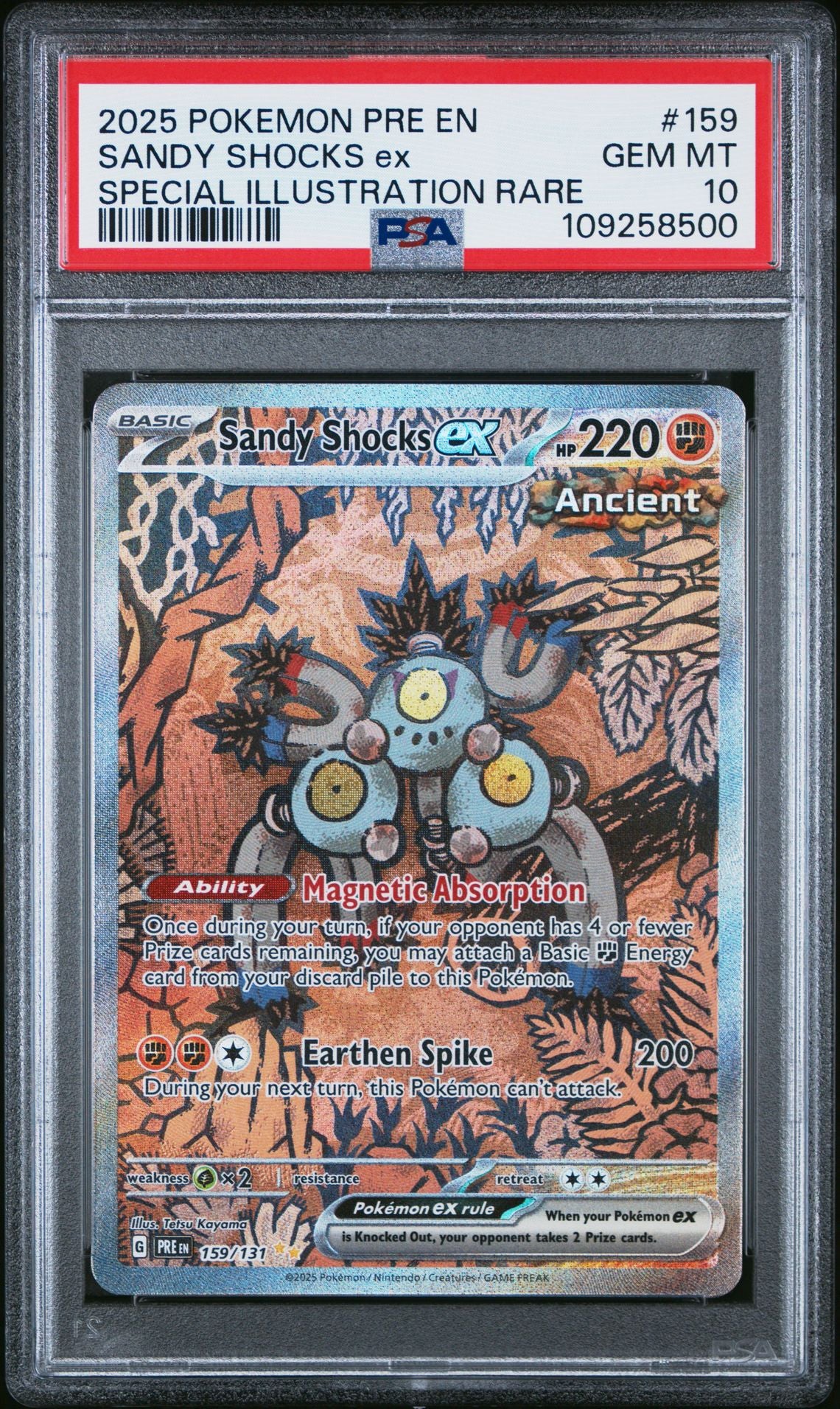 PSA GEM MINT 10 - 2025 POKEMON PRE EN-PRISMATIC EVOLUTIONS 159 SANDY SHOCKS EX SPECIAL ILLUSTRATION RARE