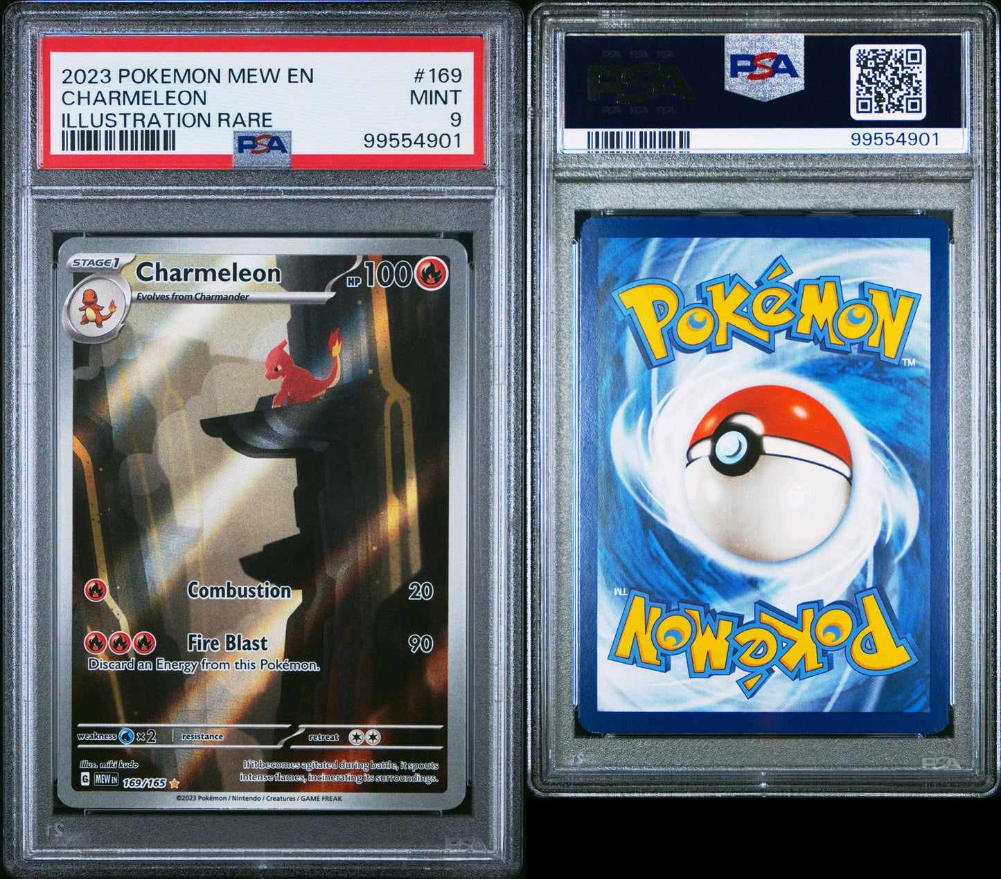 PSA MINT 9 - 2023 POKEMON MEW EN-151 #169 CHARMELEON ILLUSTRATION RARE