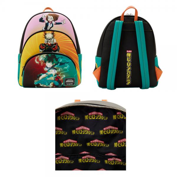 LOUNGEFLY MY HERO ACADEMIA TRIPLE POCKET BACKPACK