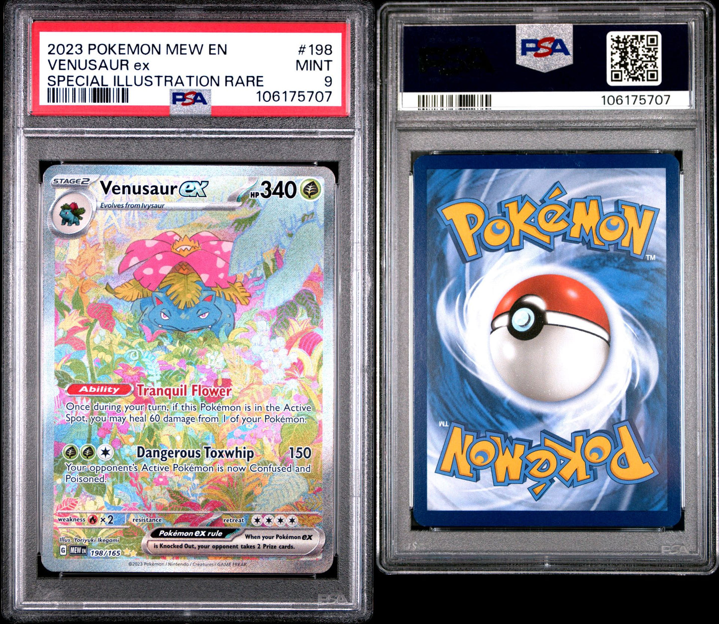 PSA MINT 9 - 2023 POKEMON MEW EN-151 #198 VENUSAUR ex SPECIAL ILLUSTRATION RARE
