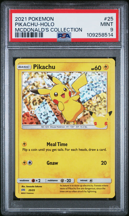PSA MINT 9 - 2021 POKEMON MCDONALD'S COLLECTION #25 PIKACHU-HOLO MCDONALD'S COLLECTION