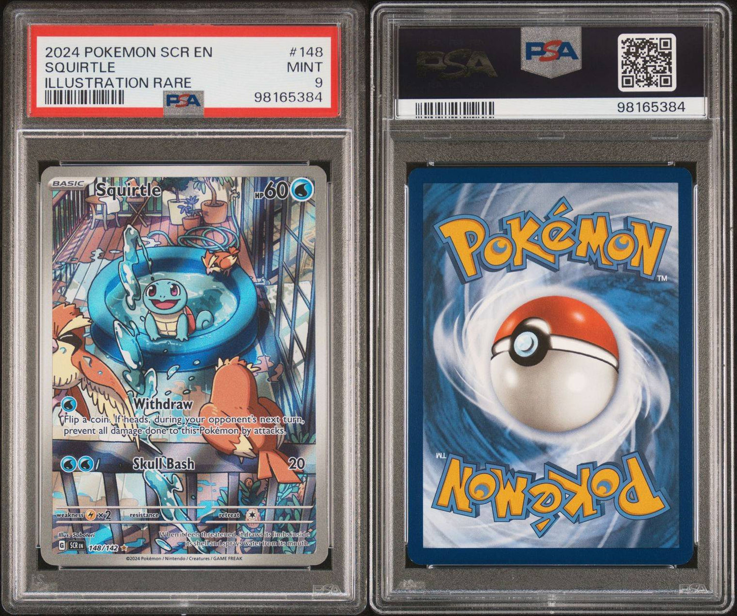 PSA 9 - MINT - POKEMON SCR EN-STELLAR CROWN - SQUIRTLE - ILLUSTRATION RARE