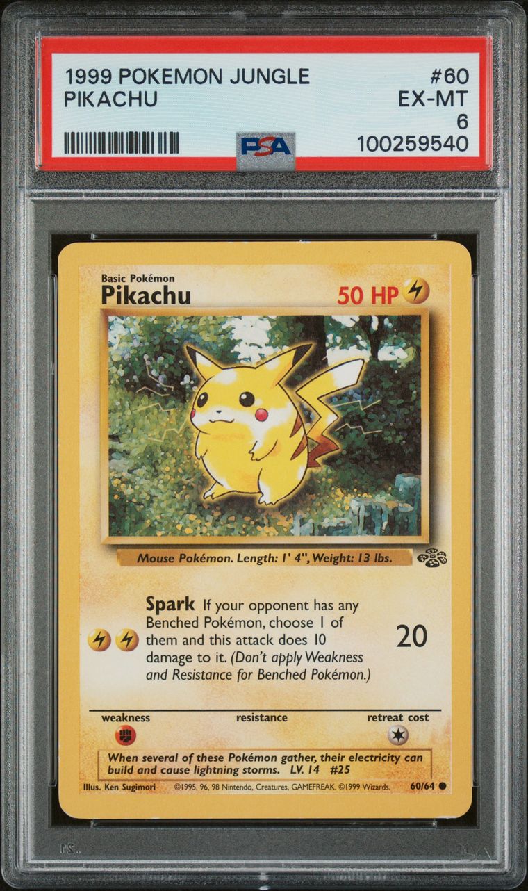 PSA EX-MT 6 - 1999 POKEMON JUNGLE-PIKACHU #60