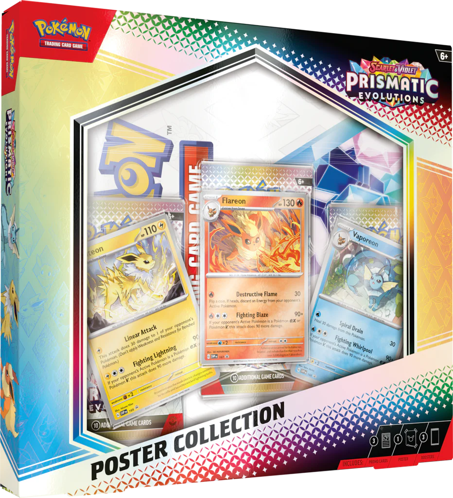 pokemon sv8.5 scarlet and violet prismatic evolutions booster pack Pokmon TCG & Expansion: (En STEALPLUG KL Unwrap 1 of 9 special foil promo cards and a handful of Pokmon TCG booster packs Pokemon SV8.5 Prismatic Evolutions Poster