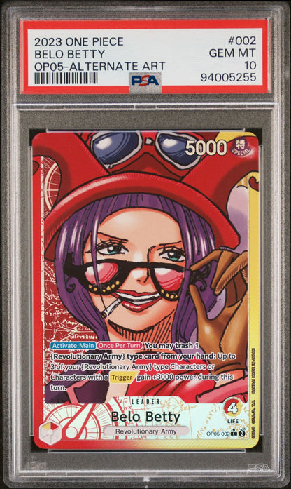 PSA 10 - GEM MINT - 2023 ONE PIECE AWAKENING OF THE NEW ERA 002 BELO BETTY ALTERNATE ART