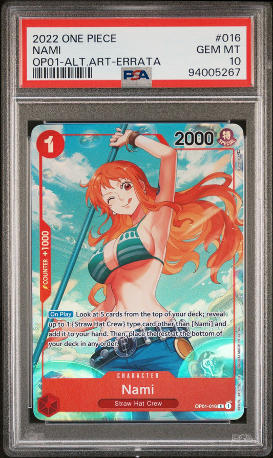 PSA 10 - OP01-016 - Nami - Alternate Art. Gem Mint.