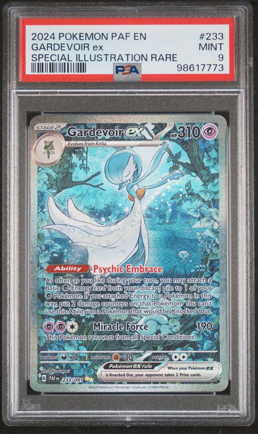 PSA MINT 9 - POKEMON PAF EN-PALDEAN FATES - GARDEVOIR ex # 233 - SPECIAL ILLUSTRATION RARE