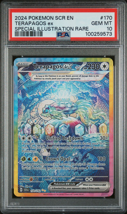 PSA GEM MINT 10 - 2024 POKEMON SCR EN-STELLAR CROWN SPECIAL ILLUSTRATION RARE TERAPAGOS ex #170