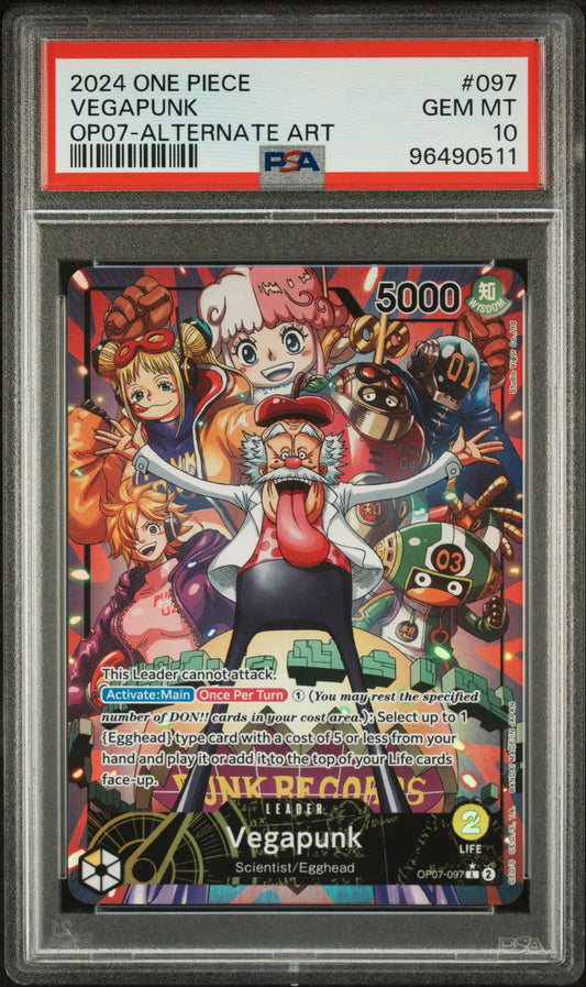 PSA 10 - 2024 ONE PIECE 500 YEARS IN THE FUTURE 097 VEGAPUNK ALTERNATE ART