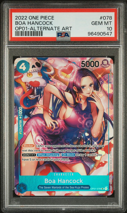 PSA 10 - 2022 ONE PIECE ROMANCE DAWN 078 BOA HANCOCK ALTERNATE ART