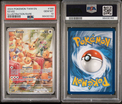 PSA 10 - POKEMON TWM EN-TWILIGHT MASQUERADE - GEM MT - EEVEE #188