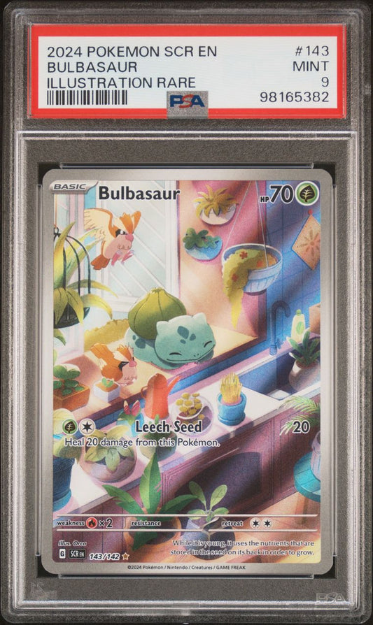 PSA 9 - MINT - POKEMON SCR EN-STELLAR CROWN - BULBASAUR - ILLUSTRATION RARE