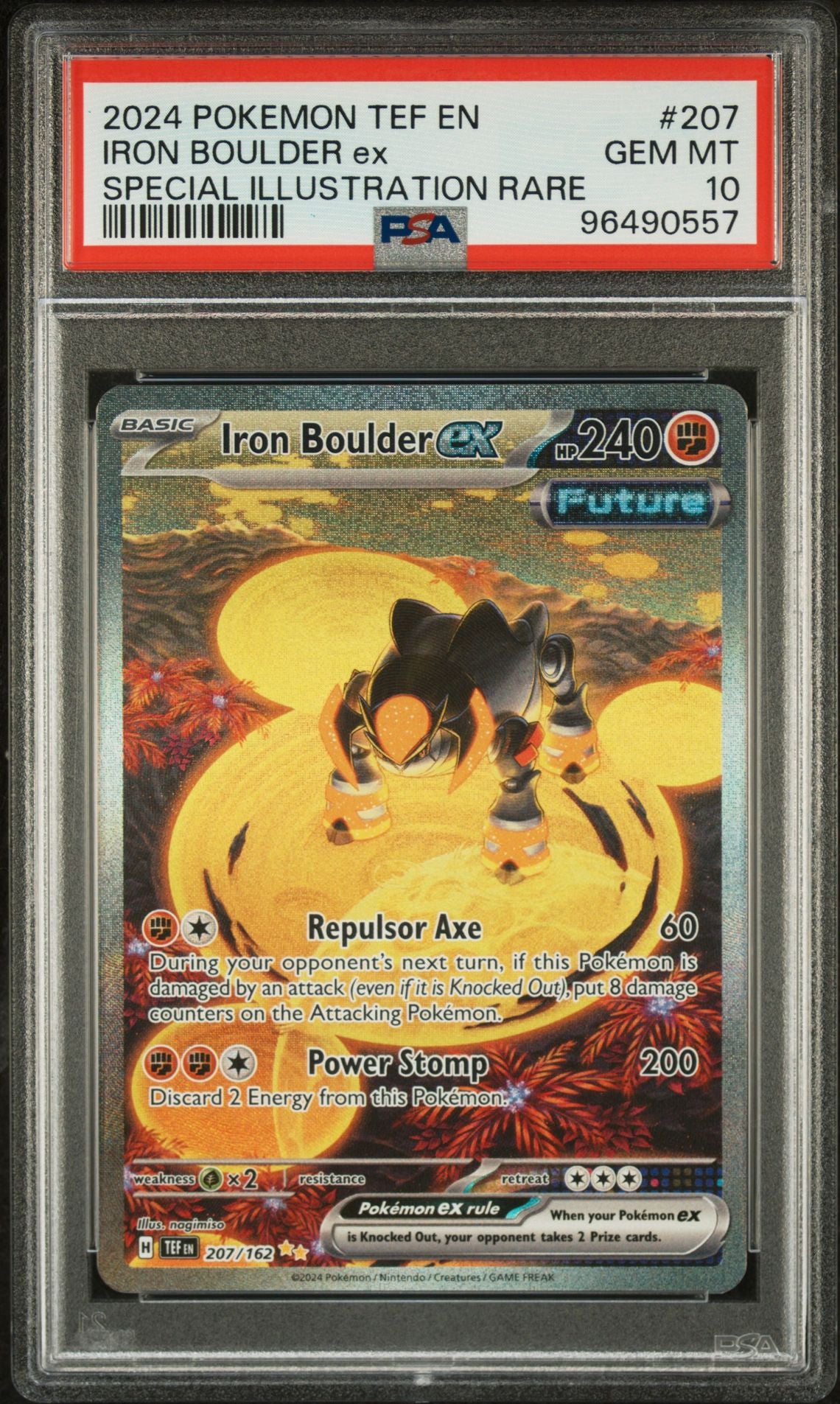 PSA 10 - 2024 POKEMON TEF EN-TEMPORAL FORCES 207 IRON BOULDER EX SPECIAL ILLUSTRATION RARE