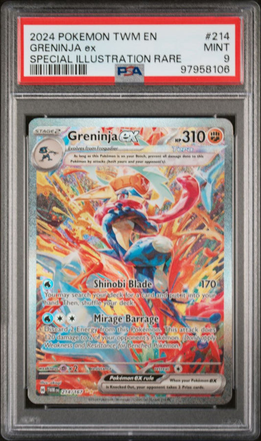 PSA 9 - MINT - POKEMON TWM EN-TWILIGHT MASQUERADE - GRENINJA ex - SPECIAL ILLUSTRATION RARE