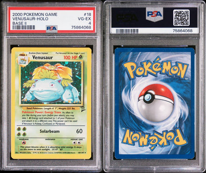 PSA 4 - POKEMON GAME BASE II - EX 4 - VENUSAUR-HOLO # 018