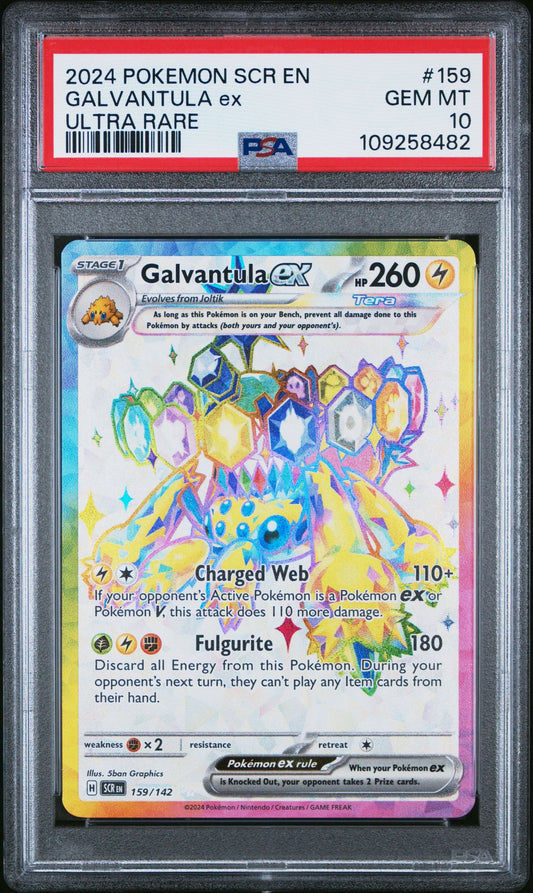 PSA GEM MINT 10 - 2024 POKEMON SCR EN-STELLAR CROWN 159 GALVANTULA EX ULTRA RARE