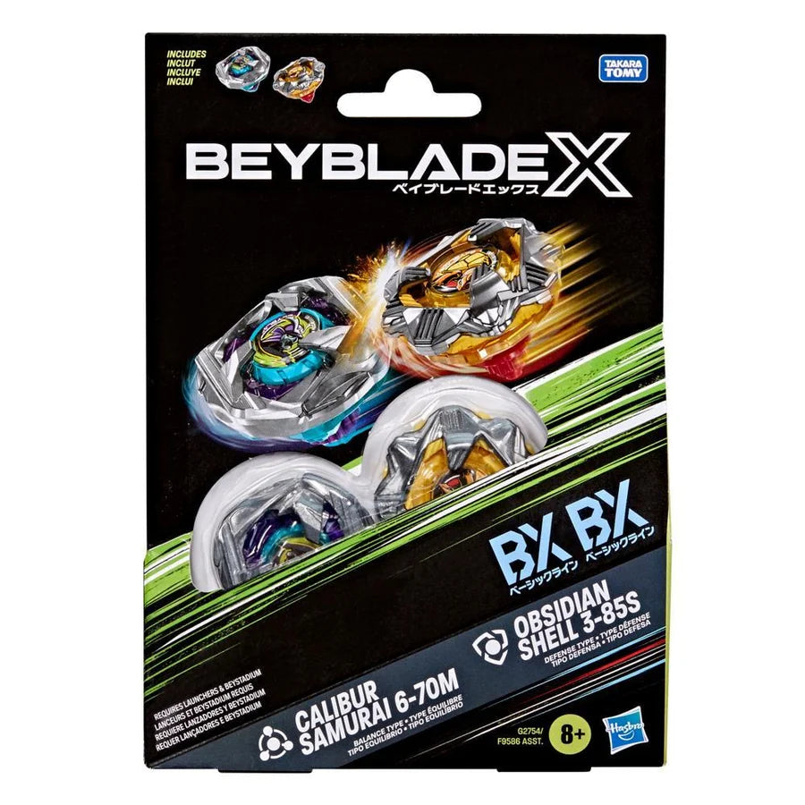 BEYBLADE X DUAL PK CALIBUR SAMURAI / OBSIDIAN SHELL