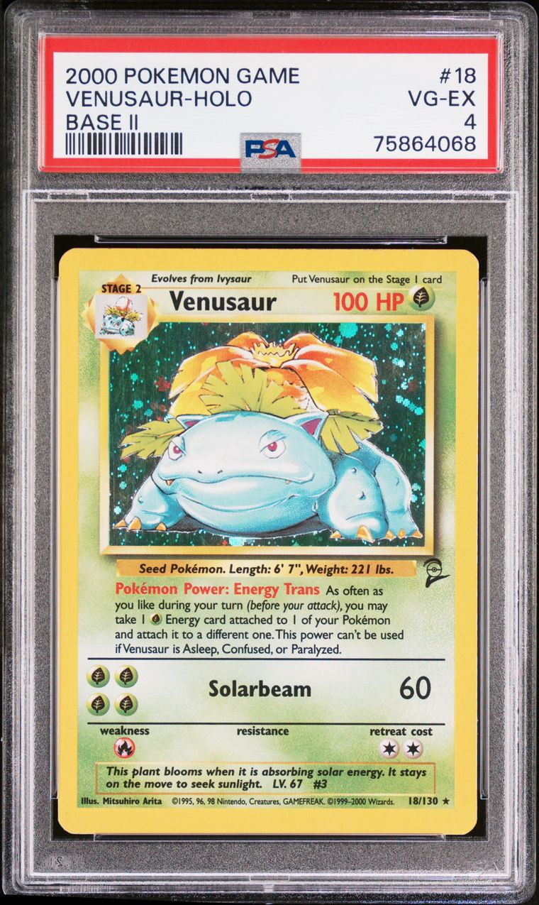 PSA 4 - POKEMON GAME BASE II - EX 4 - VENUSAUR-HOLO # 018