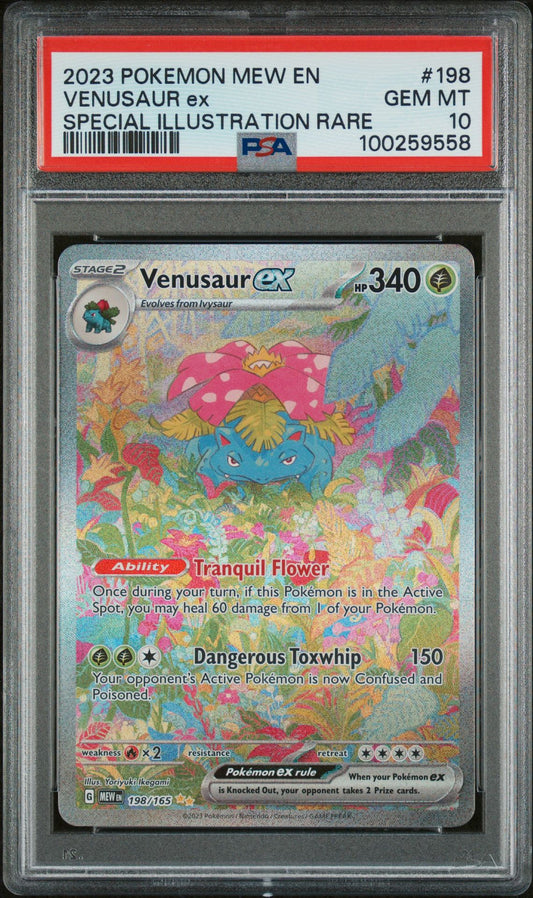 PSA GEM MINT 10 - 2023 POKEMON MEW EN-151 SPECIAL ILLUSTRATION RARE VENUSAUR ex #198