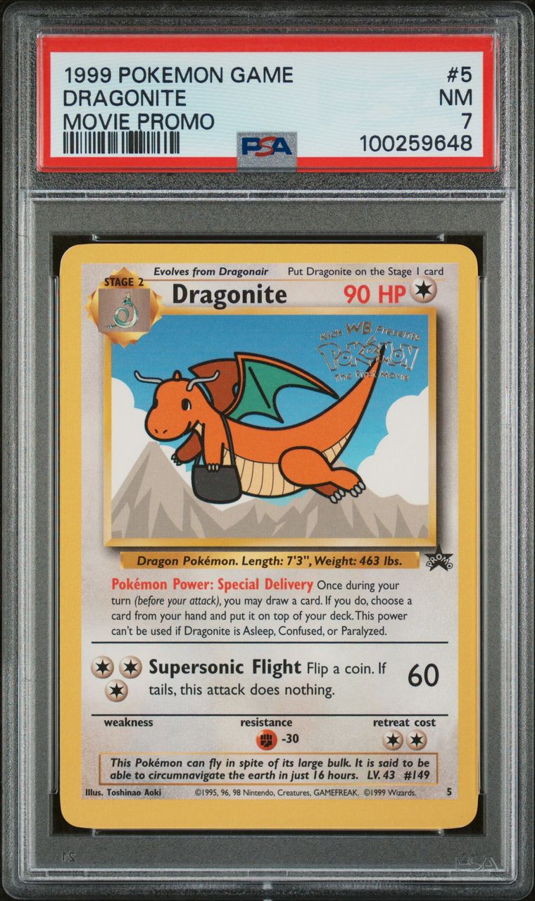 PSA NM 7 - 1999 POKEMON GAME MOVIE MOVIE PROMO DRAGONITE #5