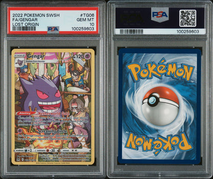 PSA GEM MINT 10 - 2022 POKEMON SWORD & SHIELD LOST ORIGIN FA/GENGAR #TG06