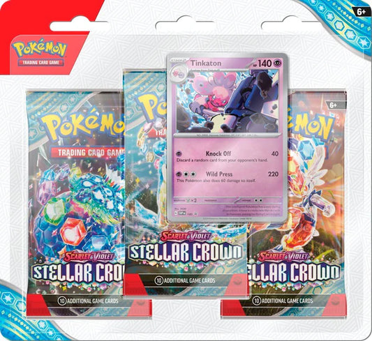 Pokemon SV7 Stellar Crown 3-Pack Blister - Tinkaton