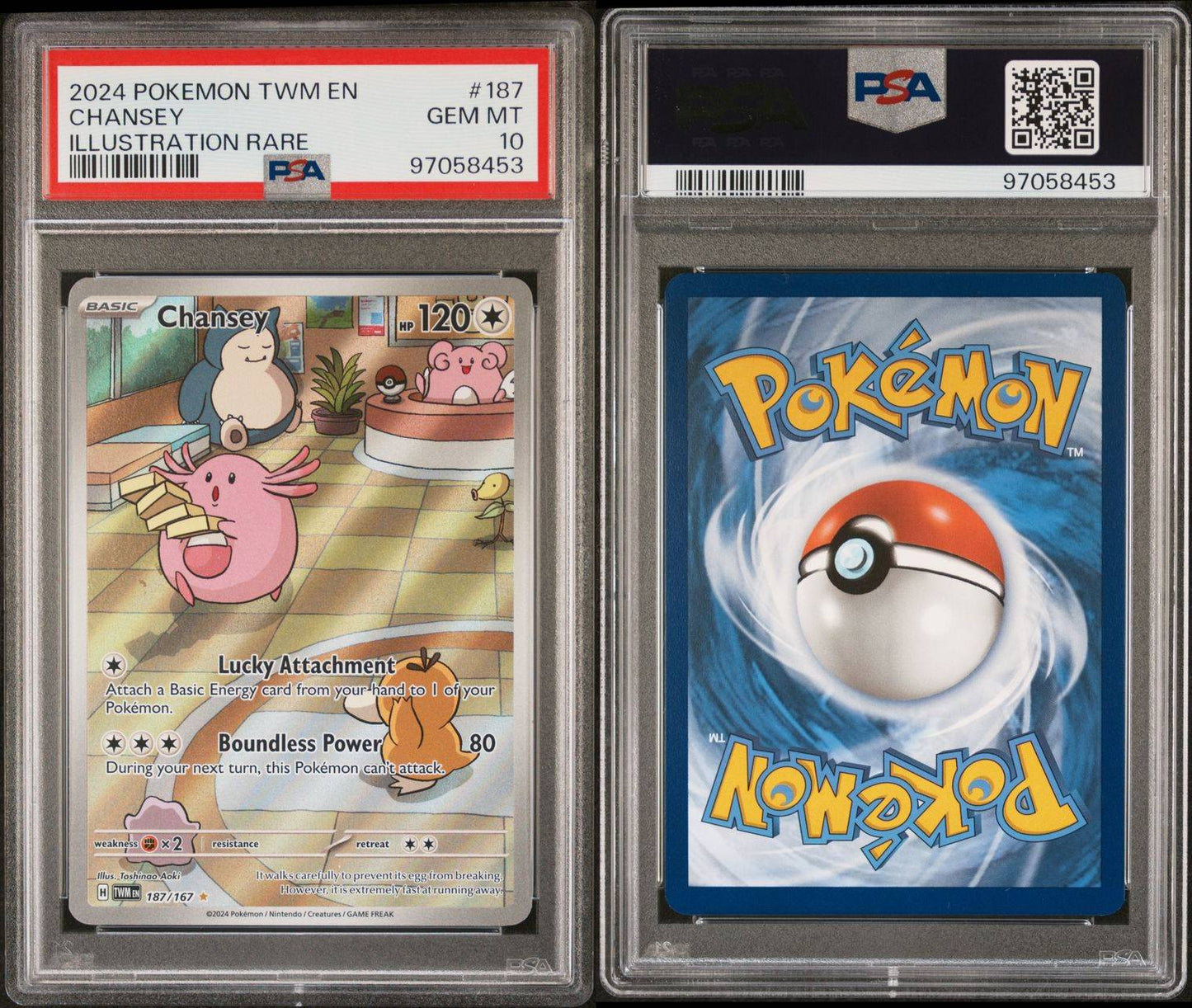 PSA 10 - GEM MT - POKEMON TWM EN-TWILIGHT MASQUERADE - CHANSEY - ILLUSTRATION RARE