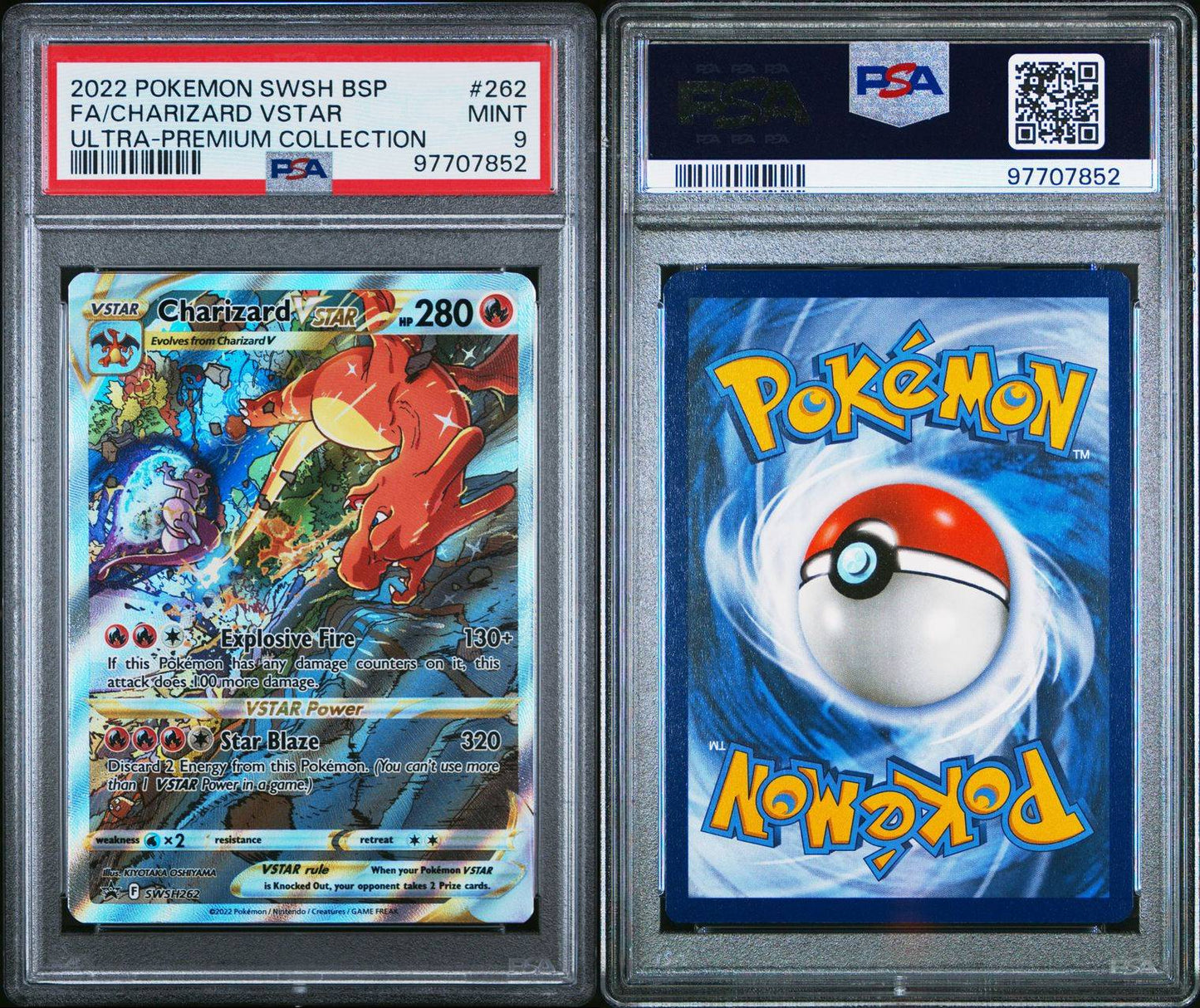 PSA MINT 9 - 2022 POKEMON SWSH BLACK STAR PROMO ULTRA-PREMIUM COLLECTIONFA/CHARIZARD VSTAR #262