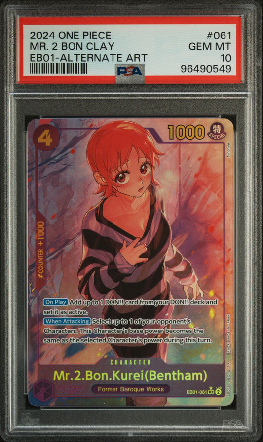 PSA 10 - 2024 ONE PIECE EXTRA BOOSTER -MEMORIAL COLLECTION- 061 MR. 2 BON CLAY ALTERNATE ART