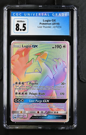 CGC 8.5 - NM/MINT+ POKEMON 2018 - LOST THUNDER - LUGIA GX - 227/214