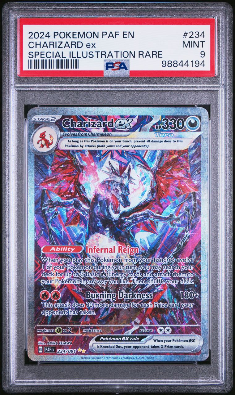 PSA MINT 9 - POKEMON PAF EN-PALDEAN FATES - CHARIZARD ex # 234 - 	SPECIAL ILLUSTRATION RARE