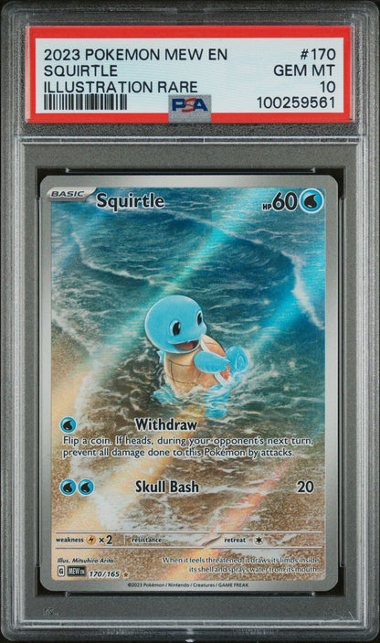 PSA GEM MINT 10 - 2023 POKEMON MEW EN-151 ILLUSTRATION RARE SQUIRTLE #170