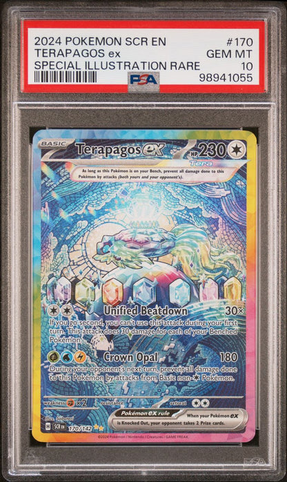 PSA 10 - GEM MT - POKEMON SCR EN-STELLAR CROWN - TERAPAGOS ex - SPECIAL ILLUSTRATION RARE